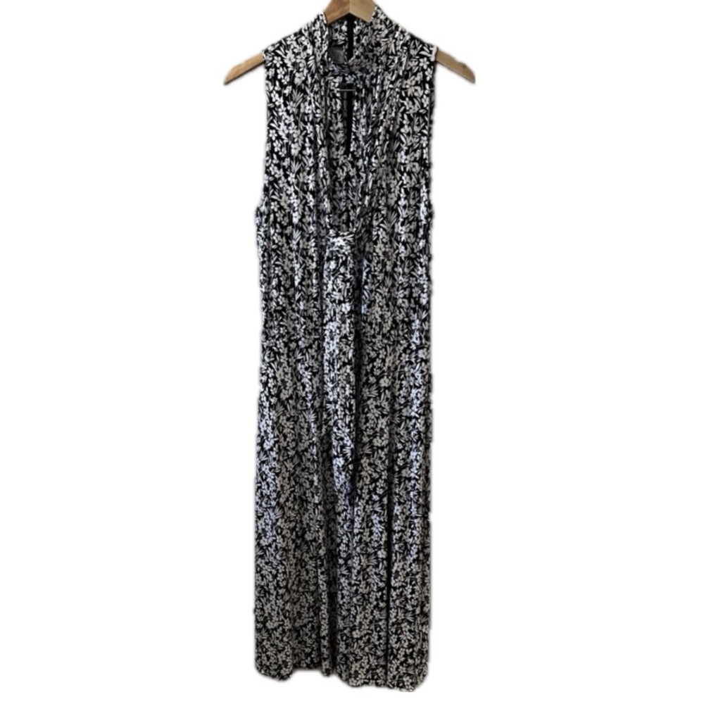Lauren Ralph Lauren Floral Halter Dress Sleeveless Keyhole Neck Tie Women’s L